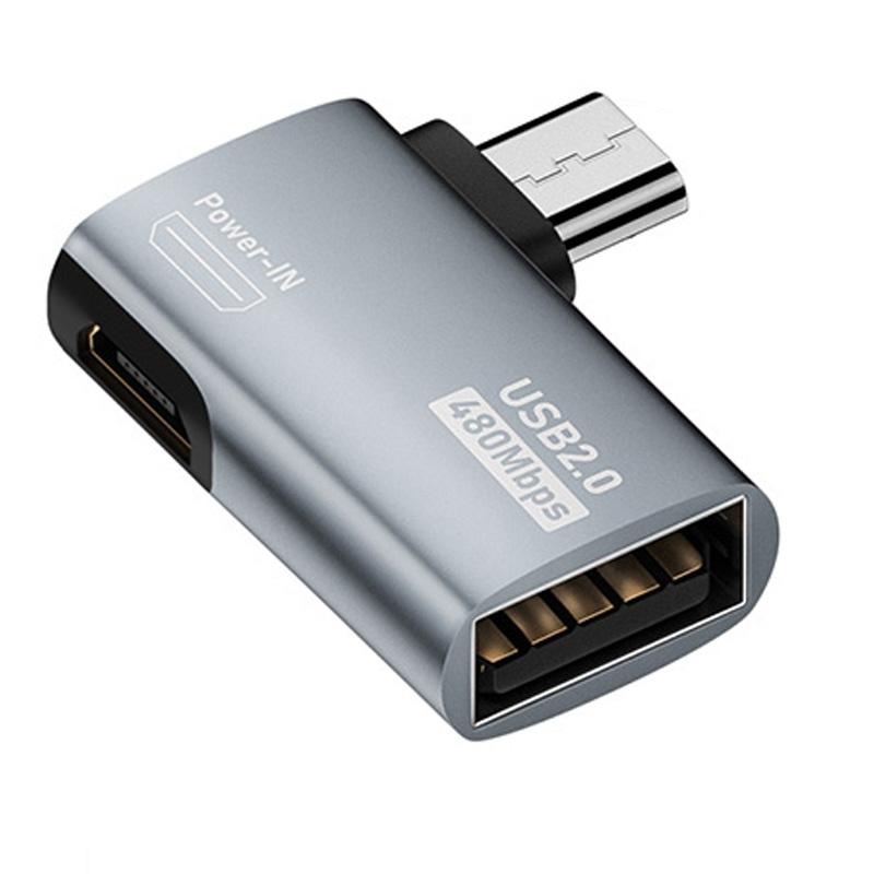 

Адаптер Micro USB (тато) до USB (мама) OTG Micro USB до USB-A+USB2.0 Конвертер для зарядки та передачі даних As Shown A