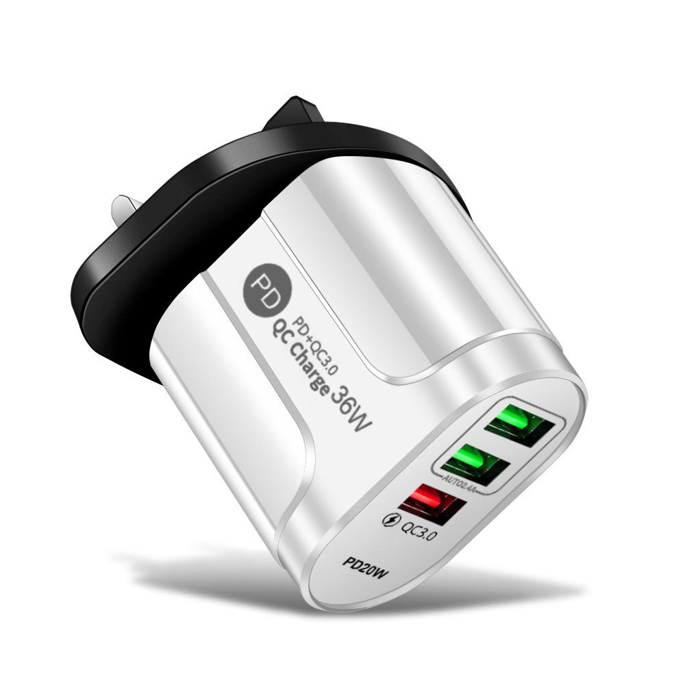 US/EU/UK 20W Fast Charging Phone Charger with USB & PD Ports
