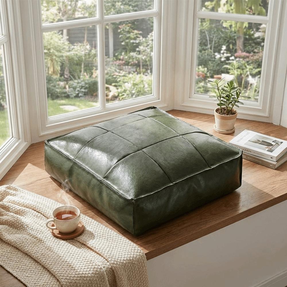 PU-Leder Sofa Hockerbezug Wasserdichter Sitzkissenbezug Bodenkissen Aufbewahrungstasche Sofa