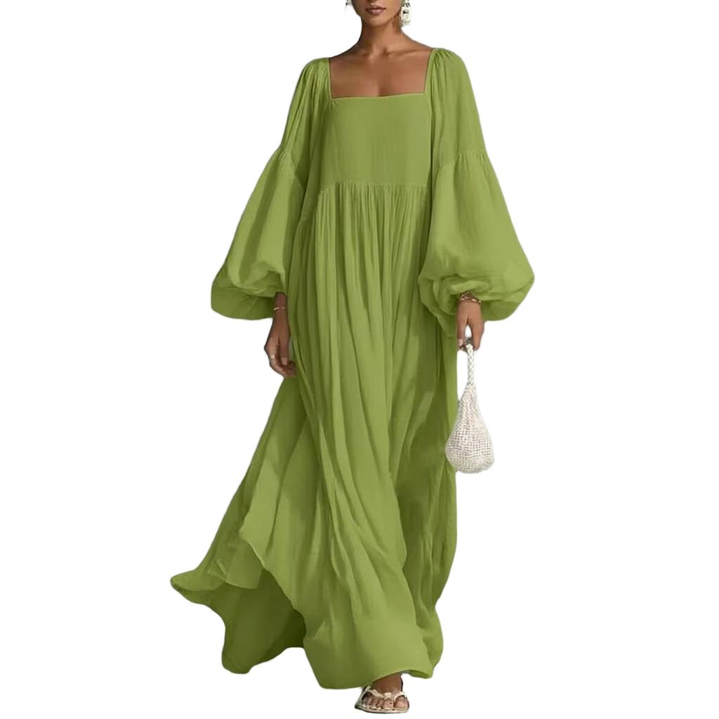 Abito Elegante da Donna a Manica Lunga Colorato - Abito per Vacanze e Uso Casual