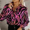 BITCED Women's Spring and Autumn Tops Long Sleeve Shirt Printed Blouse Women