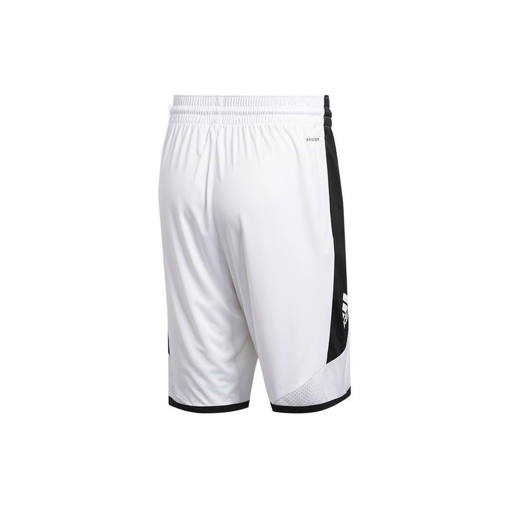 adidas Basketball Shorts Men's White Moderate Straight Fit Pants GC8081