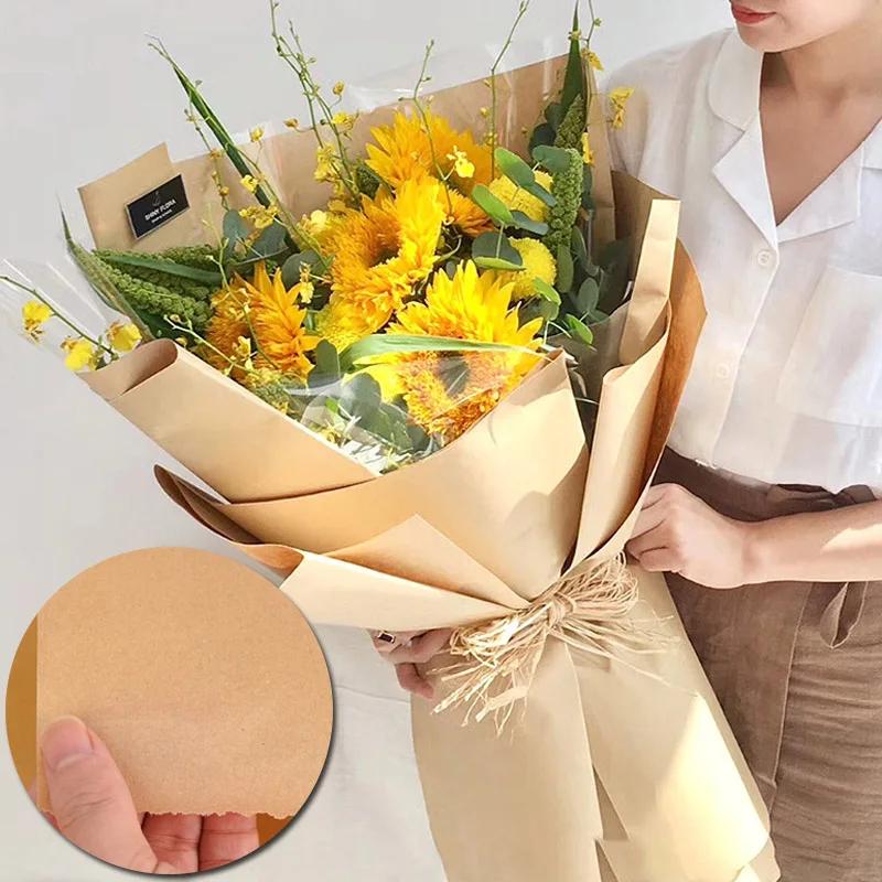1-4Rolls Kraft Craft Paper Roll Biodegradable Wrapping for Gift Box Floral Bouquet Present Eco Friendly Cushioning Packing