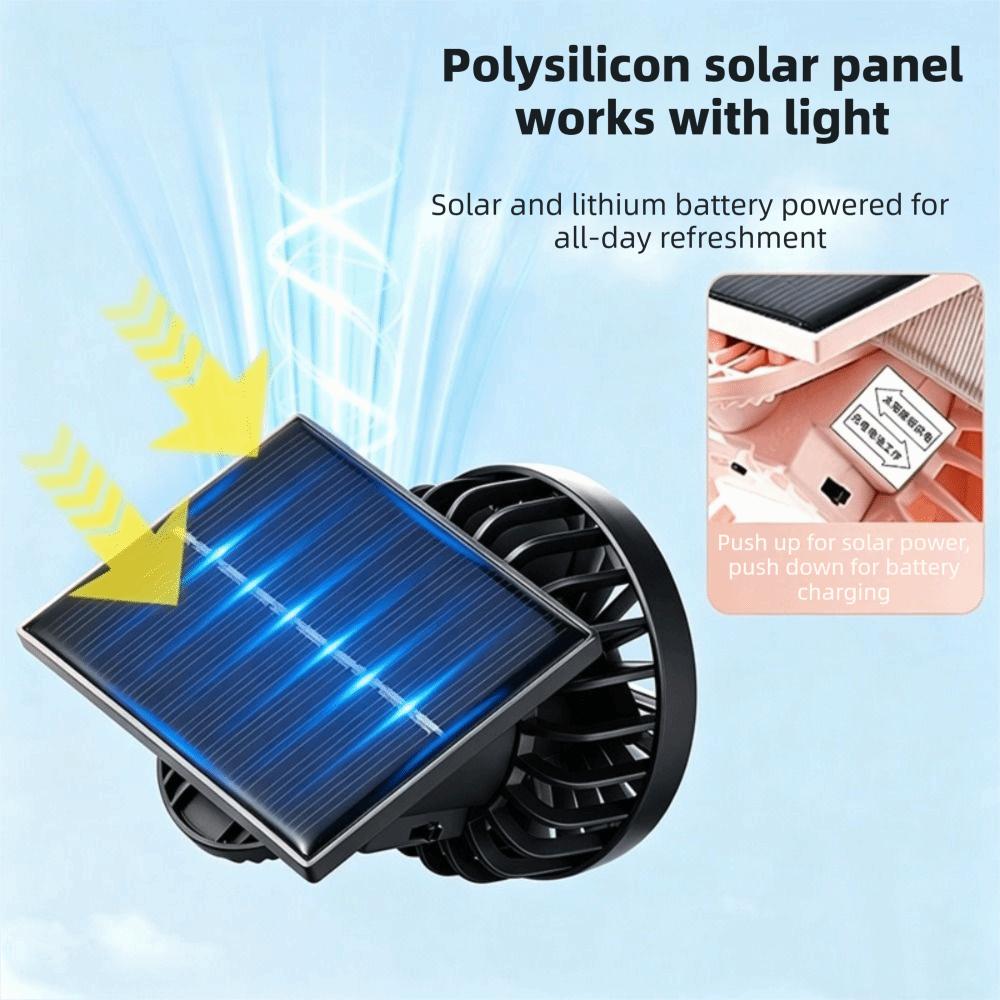 Lightweight Solar Powered Fan Mini Size USB Charging Fan Electric Fan Handheld Fan Outdoor
