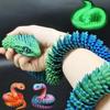 3D Printed Snake Movable Joint Fidget Toy Figurine Simulation Snake Office Desktop Ornament  New Year Gifts Crafts Gift