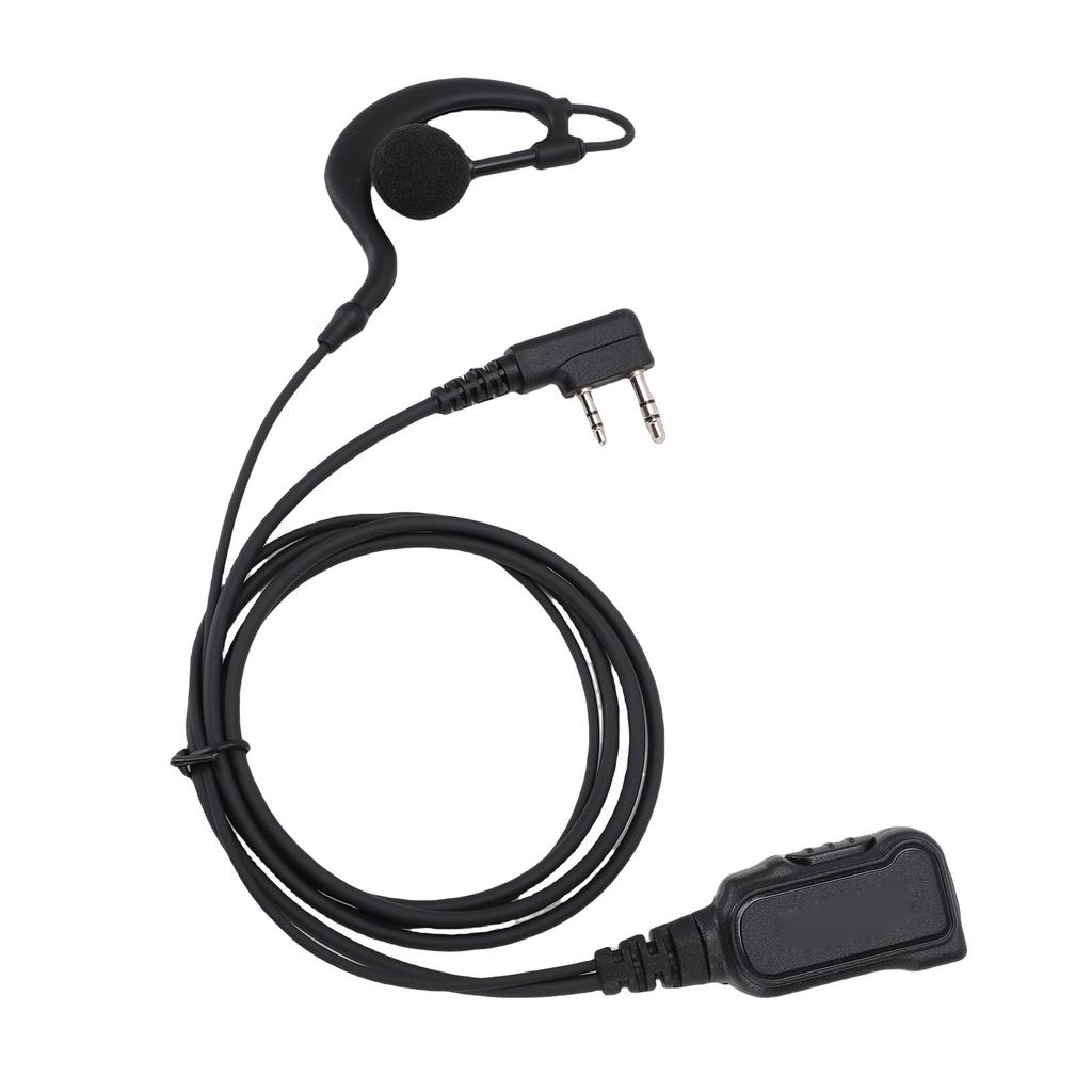 G Shape Earpiece Headset Fit for Kenwood TK 2100 TK 3207 2 Way Radio Earpiece with Push to Talk Key Mic 2 Pin
