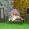 Pet Bed with Canopy, Foldable, Dog Lounger, Outdoor Dog Bed, Mesh Fabric, Brown + Black