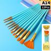 Detail Painting Brushes Set Professional Round Flat Nylon Hair Watercolor Paint Brush For Kid Students Artists Oil Painting Tool