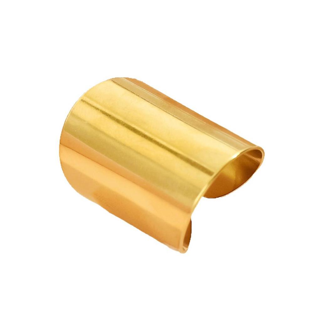 Exaggerated Geometric Large Polished Stainless Steel Ring for Women, Vacuum-Plated 18K Gold, Non-Fading Versatile Jewelry