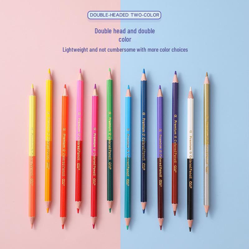 Spot Double-Ended 24-Color Children’s English Version Colored Pencils for Art & Studio Coloring