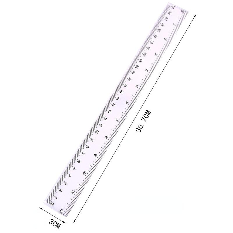 40cm Straight Ruler Creative Transparent Hard Plastic Ruler Student Supplies School Supplies Office Accessories