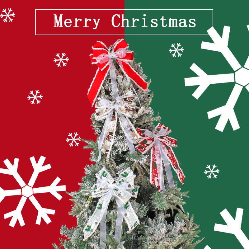 Mode Weihnachtsbaum Anhänger Handgemacht DIY Stoff Mit Schleife, Weihnachtsband Dekorationszubehör