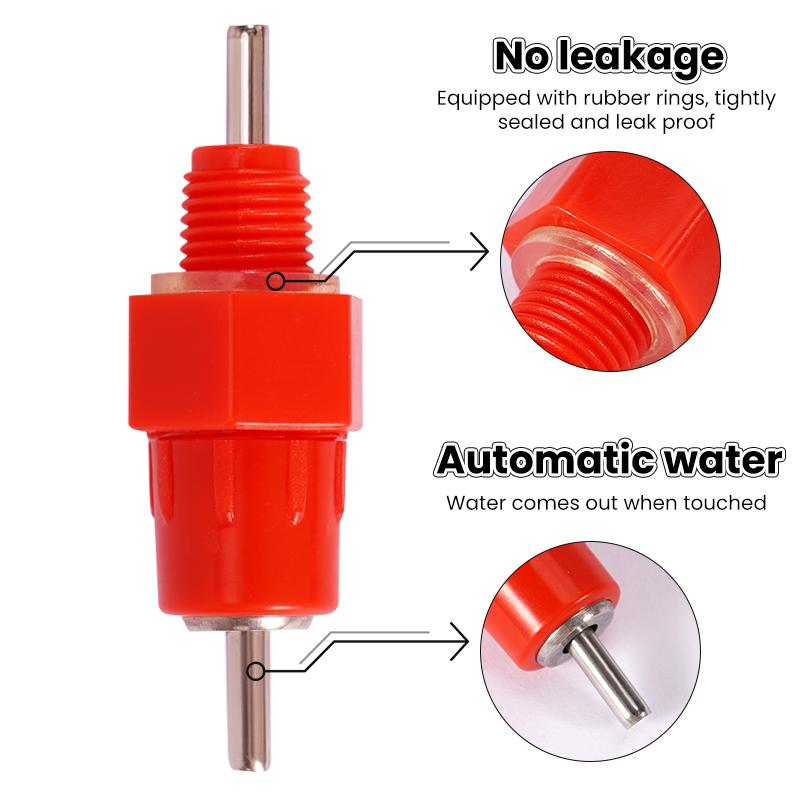 

5Sets Chicken Water Nipples / 1/2 PVC Tee Fittings - Fully Automatic Poultry Waterers Kit Chicken Water Drinker 10 Pack