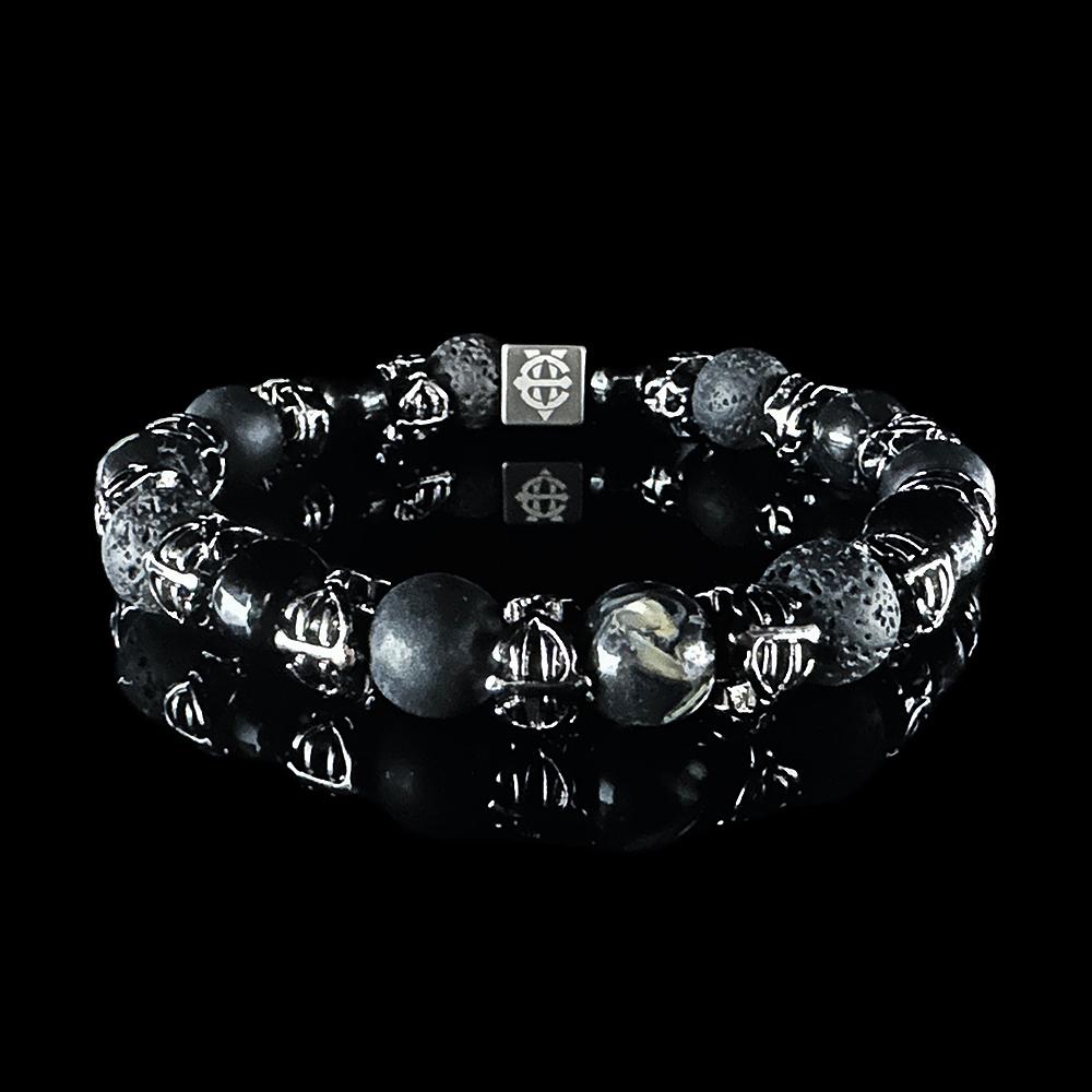 Eightvolume Ev Emblem Bead Bracelet (Black)