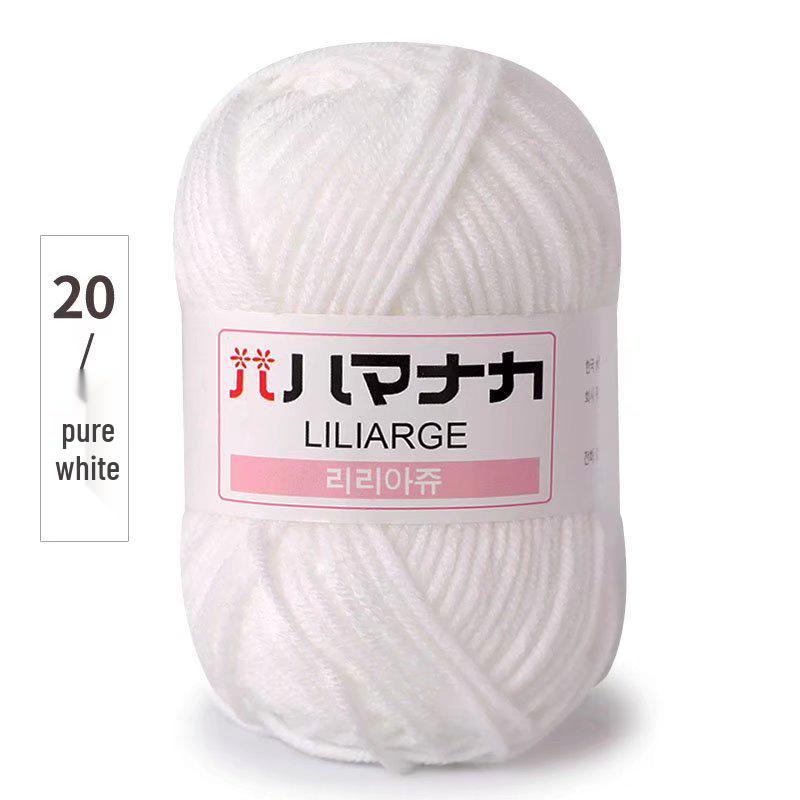 4-Strand Milk Cotton Yarn: DIY Yarn Ball for Medium Thickness Knitting Projects - Perfect for Dolls, Cushions, Blankets, and Baby Items