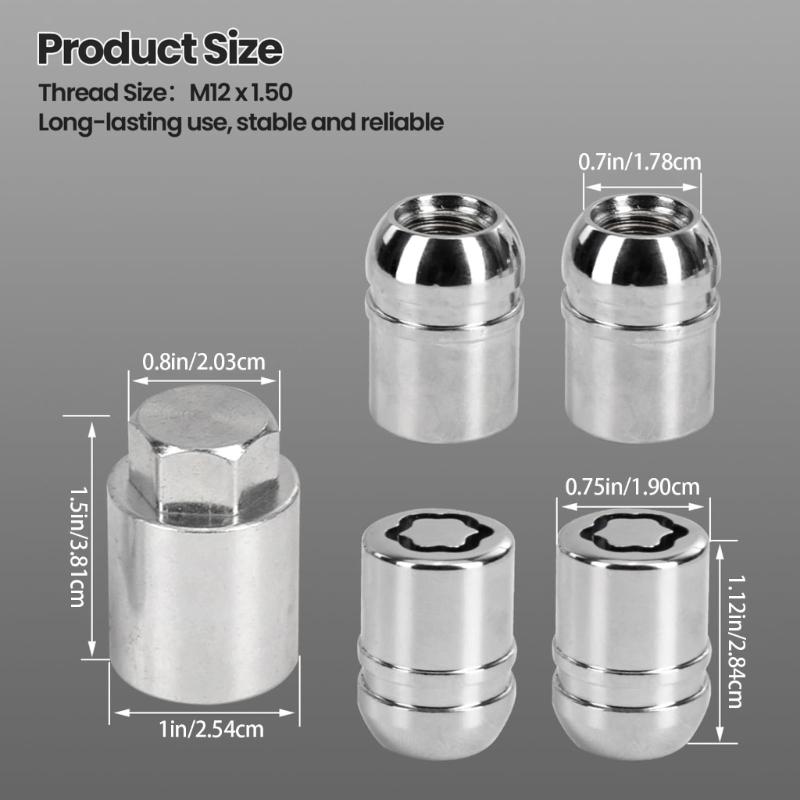 Car High Security Alloy Wheel Lock Lug Nuts Anti Theft Protection Easy Installation 08W42SNA101 08181SF0A2AH 08W42SNA100