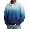 Men Casual Button Down Shirt Golf Pullover V Neck Stand Collar Fashion Fall Sweatshirt