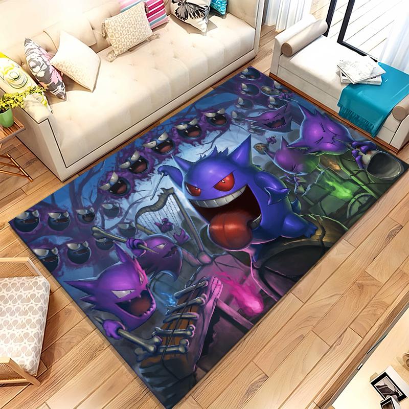Gengar Pokemon Cartoon Ectoplasma Living Room Non-Slip Area Rug Soft Carpet for Bedroom Kids Playroom Sofa,Home Decor Doormat