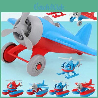 Durable Plastic Aircraft Model Toy Cartoon Beach Airplane Wwii Fighter Jet Helicopter Red/blue