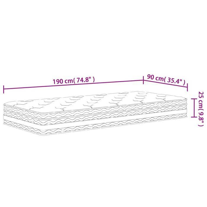 VidaXL Medium Pocket Spring Mattress 90x190 Cm 372913