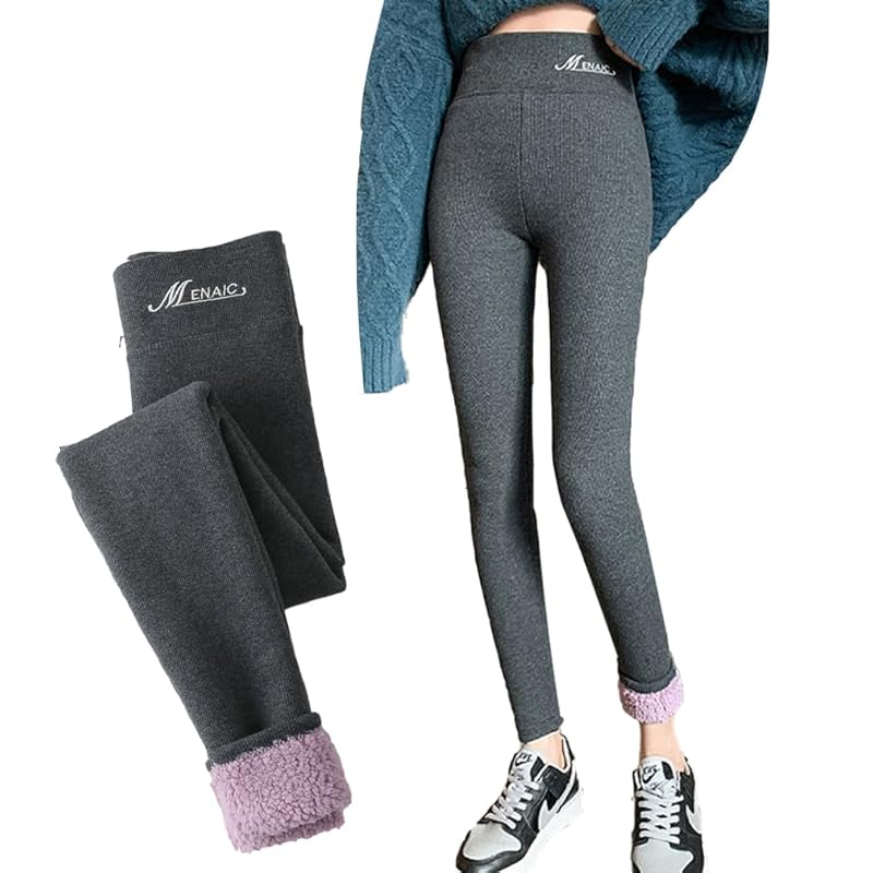 

[Icyrain] Super thick brushed leggings Fleece-lined pants warm pants Fleece lining boa pants boa warm bicolor rib leggings warm bread super thick