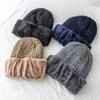 Unisex High Hat Quality Winter Add Fur Lined Cap Stylish Wool Beanie Hat For Men Women Warm Thick Outdoor Knitted Hat