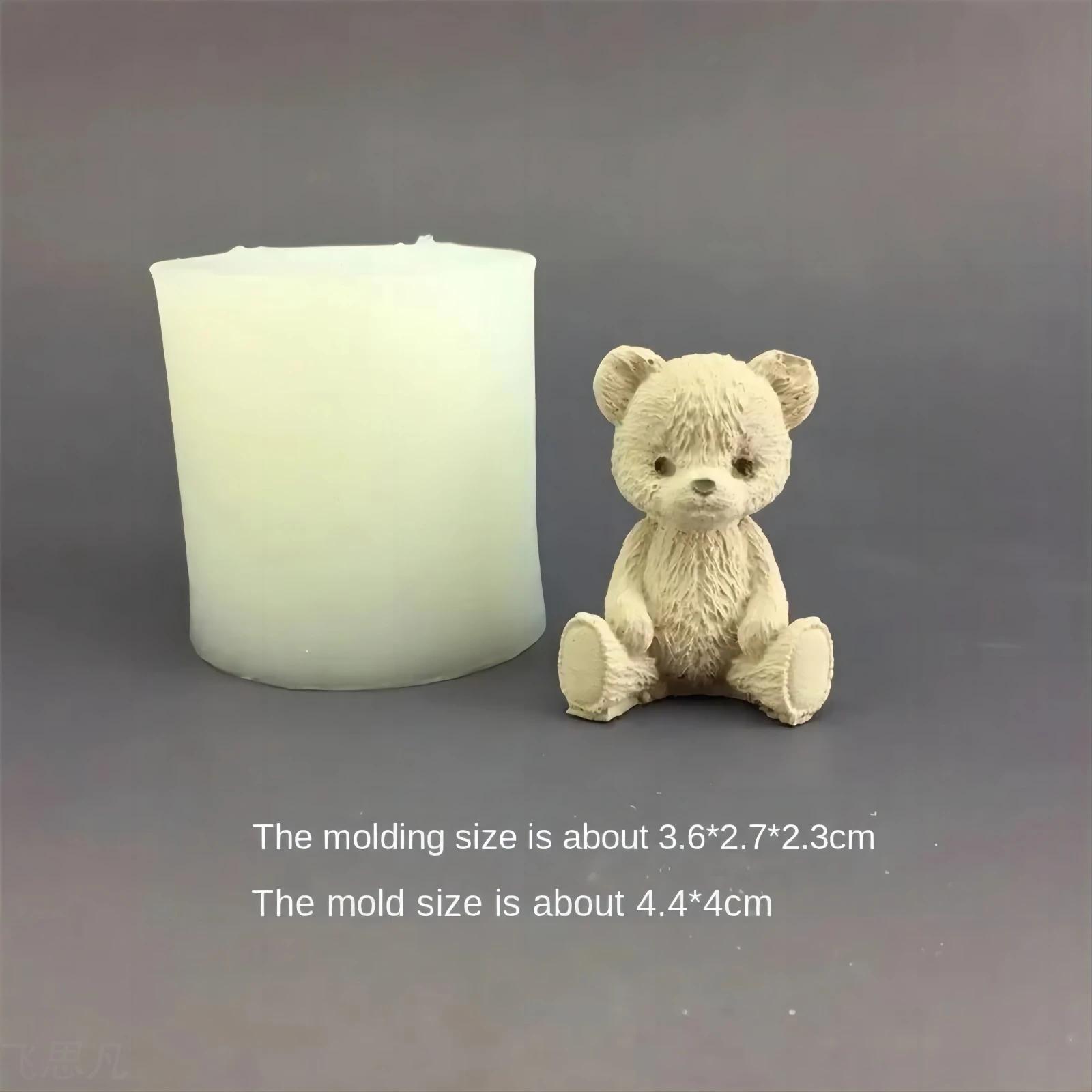 

1PC Korean Style Bear Honey Pot Silicone Mold Chocolate Baking Cake Aromatherapy Candle Gypsum Glue Drop