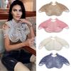 Exquisited Chest Chain Imitation Pearls Tassels Layered Necklace Shawl Beaded Body Jewelry for Elegant Evening Parties