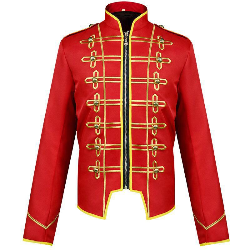 2026 Medieval vintage menswear, Halloween steampunk drummer, gothic jacket performance costume