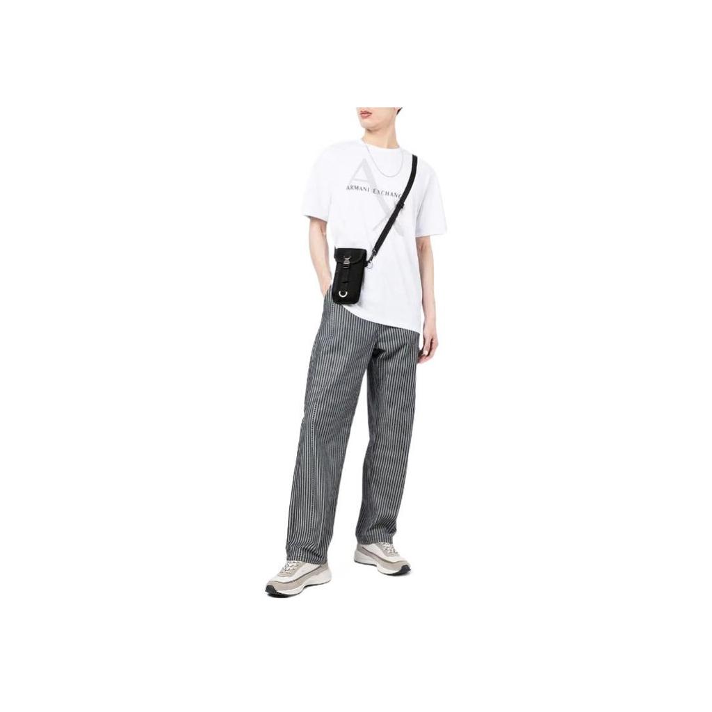 Armani Exchange SS22 Logo Print Crew Neck Casual Short Sleeve T-Shirt Men Tops White 8NZT76Z8H4Z-1100