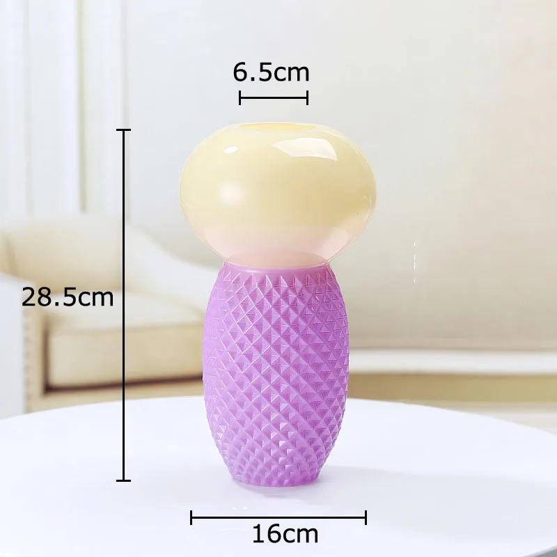 

Colored Pebble Decorative Glass Vase Artificial Flower Decorative Flowers Pots Desk Decoration Floral Vases Room Aesthetic Decor