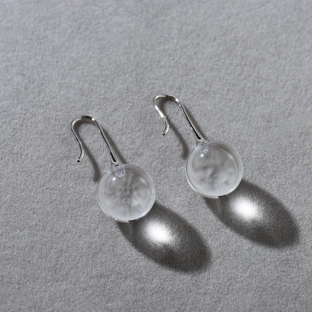 Французские ретро нишевые прозрачные кристальные серьги-крючки Серьги для женщин с темпераментом, универсальные, простые, в холодном стиле