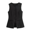 Kaslead New Arrival Women's Fashion Style Fashion Minimalist Sleeveless Button Decoration Vest Casual Shorts Suit
