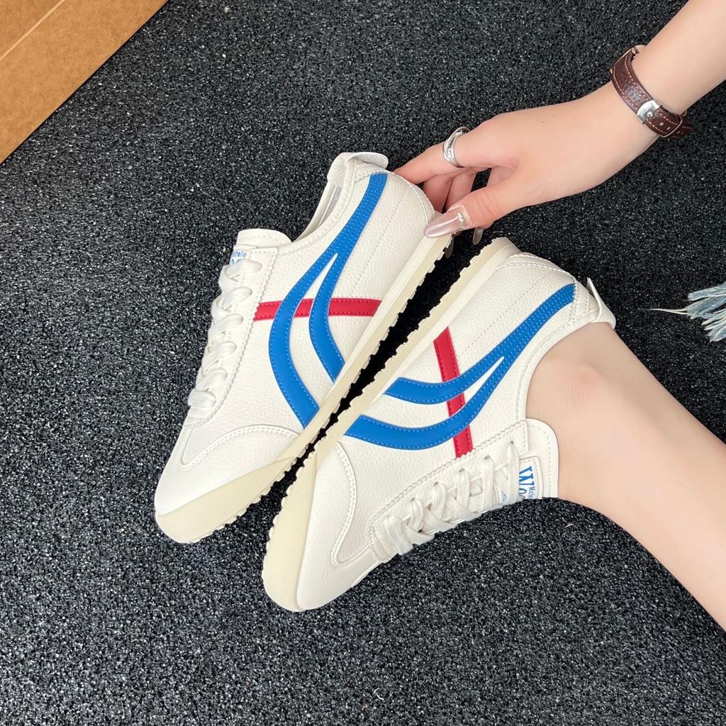 Striped lace-up German training shoes women's summer 2025 new fashion versatile comfortable sports leisure lightweight white shoes