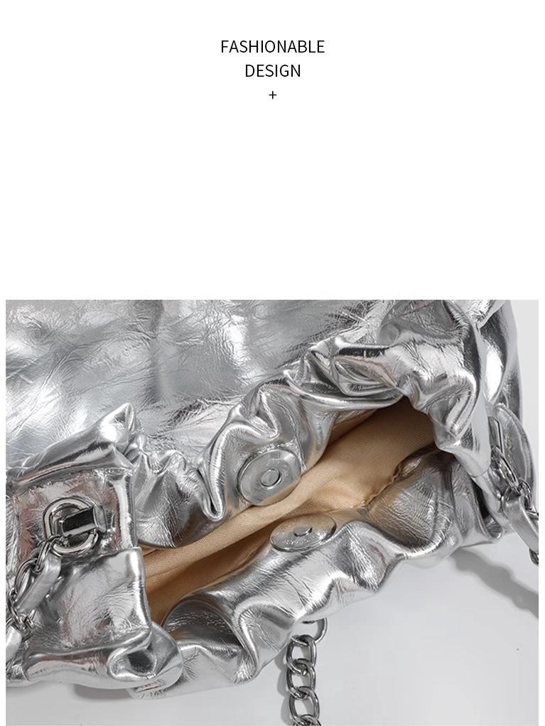 2025 Lux Pleated Cloud Chain Shoulder/Crossbody Bag - Elegant Women's Fashion Accessory