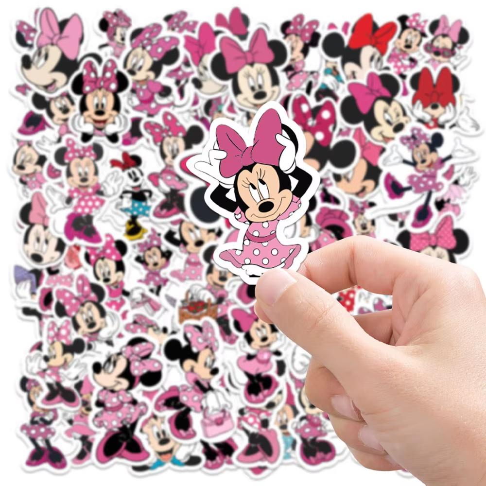 MINISO 65 Stück Disney Micky Maus und Minnie Maus Cartoon Aufkleber, Niedliche DIY Laptop Gepäck Sammelalbum Fahrrad Wasserdichter Aufkleber Spielzeug