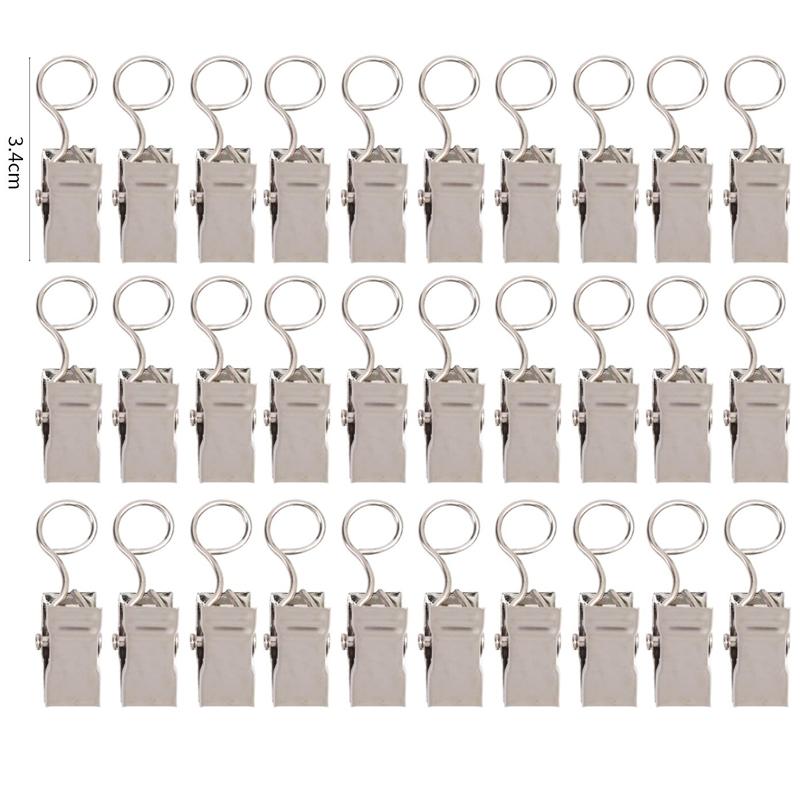 

120/10PCS Stainless Steel Curtain Clips For Curtain Photos Decor Wire Holder For Hanging Photos Drapes Clip Clamp Replacement 10PCS
