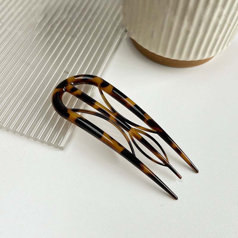 Vintage Acetat U-förmiger Haarstab Haarforke Frisurwerkzeuge Haarnadel Geometrisch Frauen Mädchen Haaraccessoires Kopfschmuck