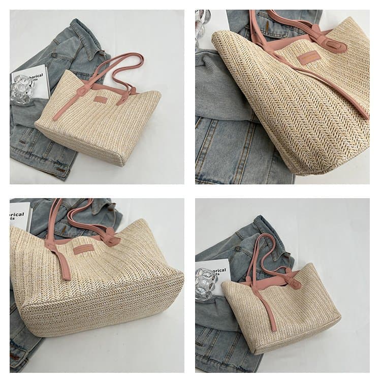 Straw Large Capacity Tote Bag Women's Shoulder Bag