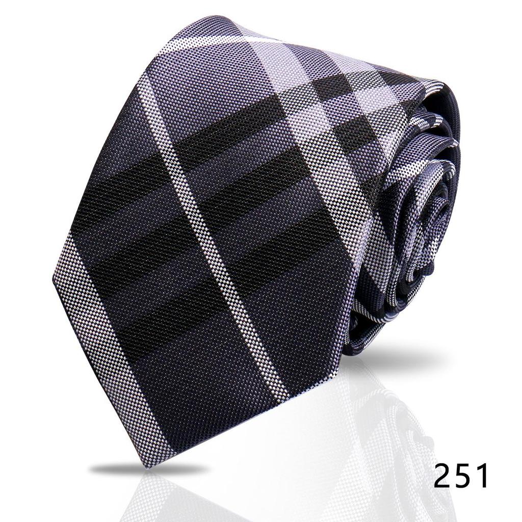 Men's High-Grade Black and Red Striped Silk Tie for Formal and Wedding Wear - 8CM