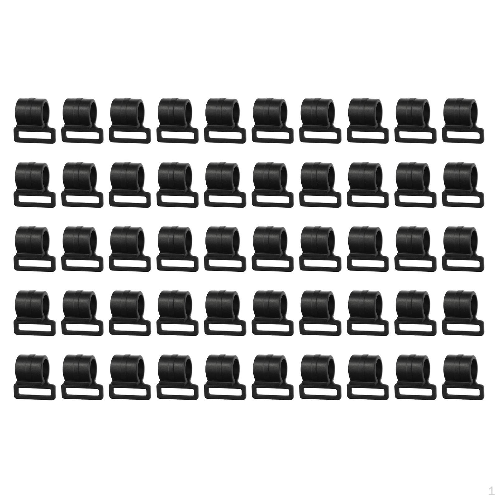 

50 штук Зажимы для дуг палатки Крючок для подвешивания шнура Аксессуар Крючки из эластичной веревки Зажим для палаток для 20mm