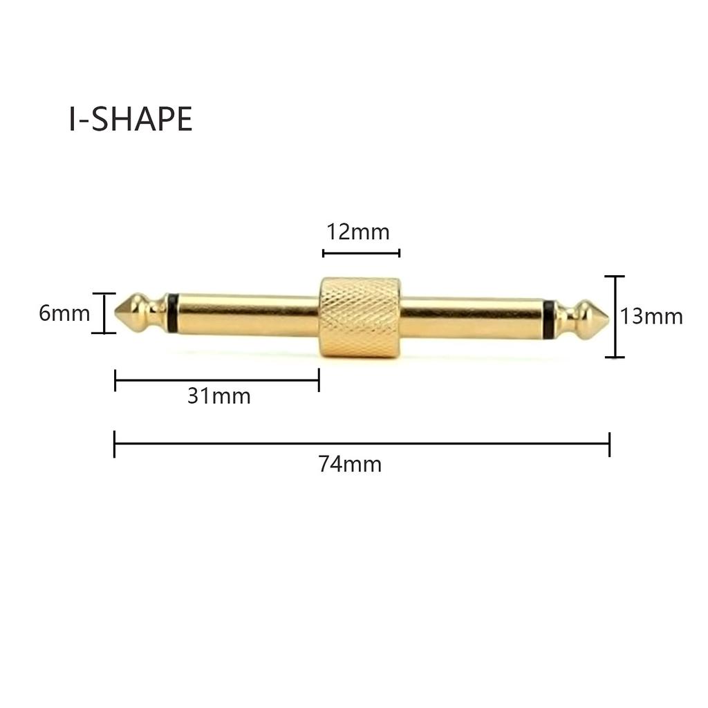 DanYun Effector Connecting Plug Crank Set of 4 6.35mm Patch Cables, Pure Copper, High Transmission Efficiency, for Guitar, Effects Pedal, Shielded