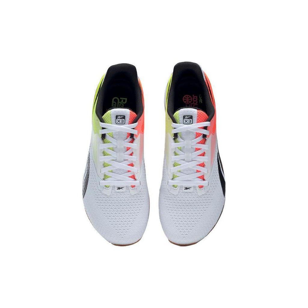Reebok Nano X3 Unisex Footwear White Orange Flare Solar Acid Yellow HP6073