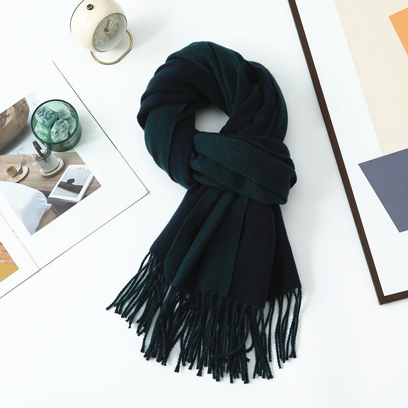 Double-sided Two-color Scarf for Women Autumn and Winter High End New Wool Scarf Shawl Imitation Cashmere Scarf