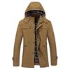 Autumn and Winter New European Size Men's Jacket Pure Cotton Washed Medium and Long Large Size Casual Trench Coat