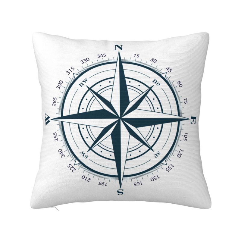 Mountain Adventure Compass Pillow Decorative Modern Cushion Cover Velvet Pillowcase
