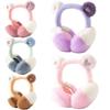 Coldproof Thick Plush Earmuffs Love Heart Faux Hoop Plush Headband Gifts Bear Fluffy Earmuffs
