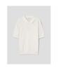 Cool Touch Textured Collar Short Sleeve Knit Ivory