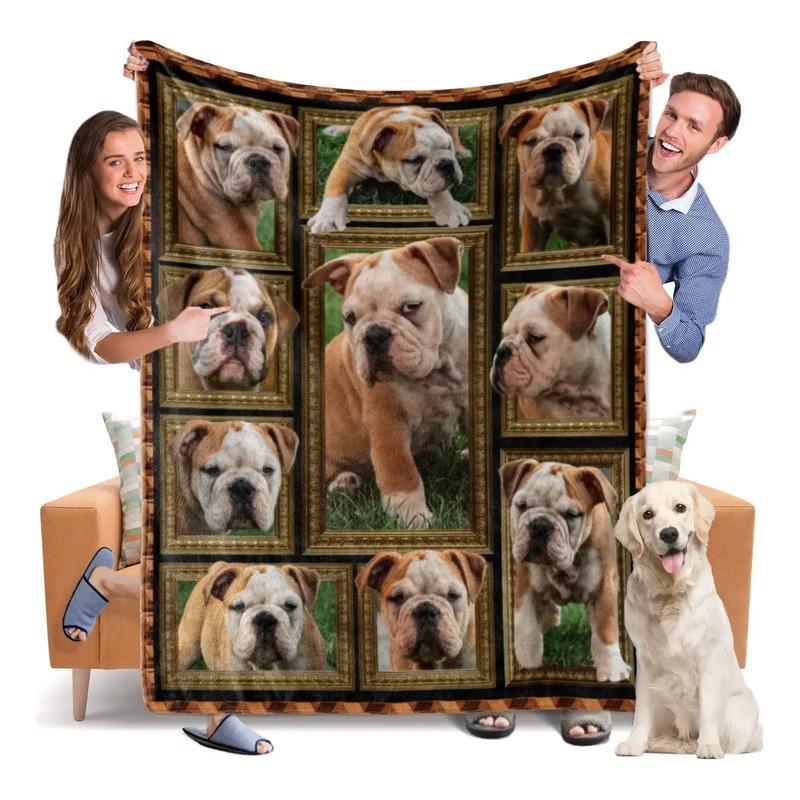 Cobertor English Bulldogs Throw, Flanela Microquente Ultrama S разноцветный