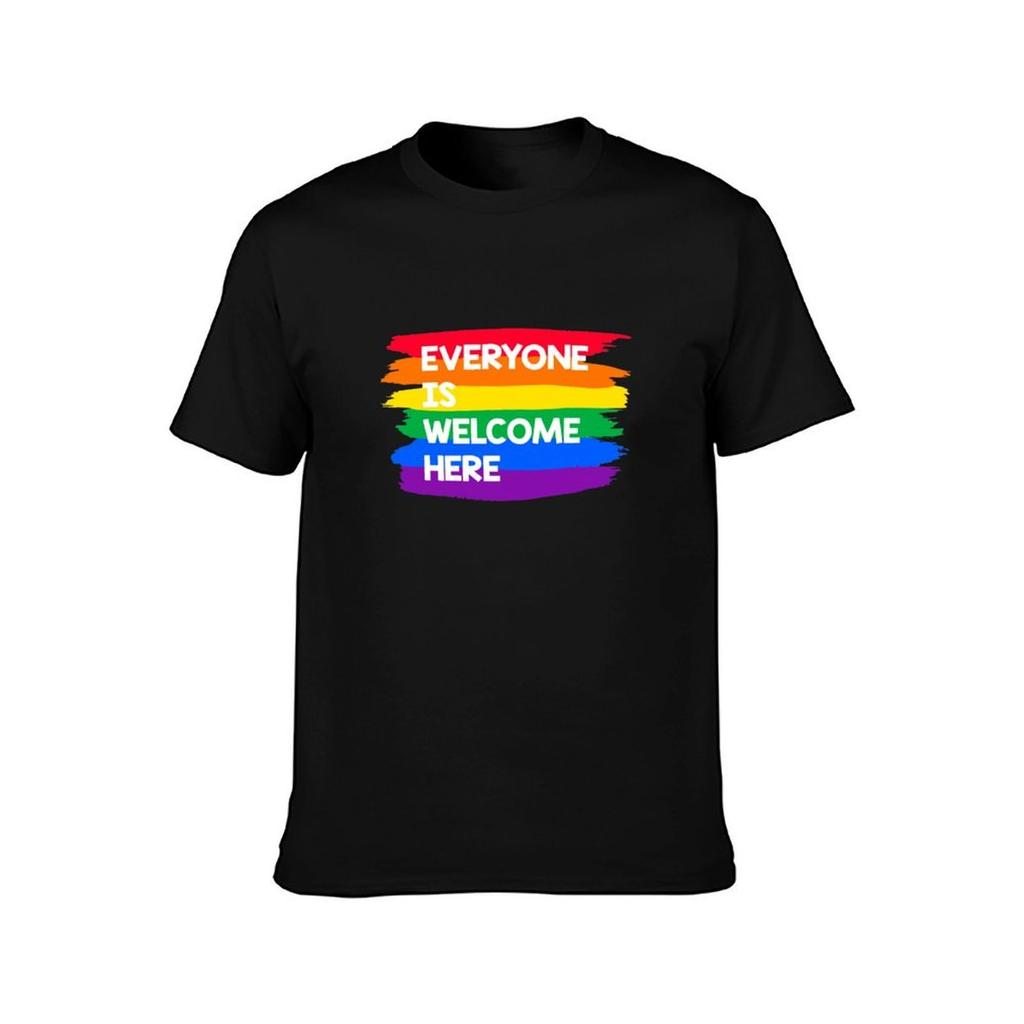 Everyone Is Welcome Here Tshirt Fashion Print Casual Short Sleeve